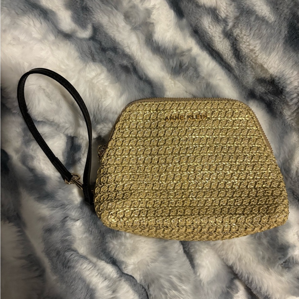Anne Klein Gold Textured wristlet